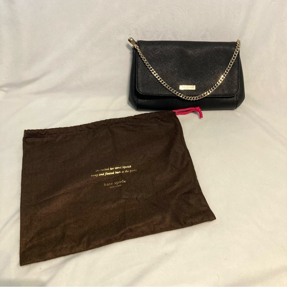 Kate Spade Laurel Way Greer Black Saffiano Leather Crossbody Shoulder Bag Purse - Picture 13 of 14